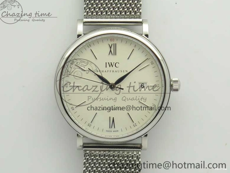 MIROTIME 0414 Portofino Automatic SS MKF 1:1 Best Edition White Dial On SS Mesh Bracelet A2892 V TechFriendly 7205